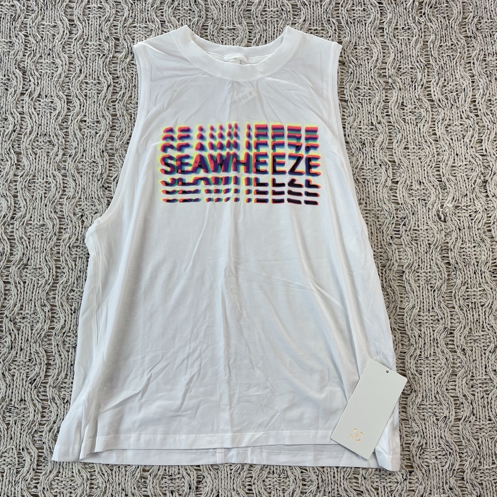 Lululemon All Yours Tank *Sw Top Womens 8 White Pima Cotton Blend Hip Length NWT